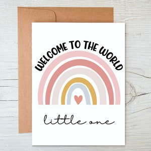 Carte de bienvenue au monde petit bébé, carte de voeux pour une petite fille nouveau-née, cadeau pour une nouvelle maman, carte de bébé doux, carte de fête de naissance, format A2