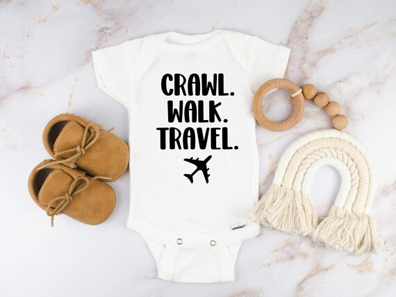 Crawl Walk Travel Baby Bodysuit, Travelling Parents, Pregnancy