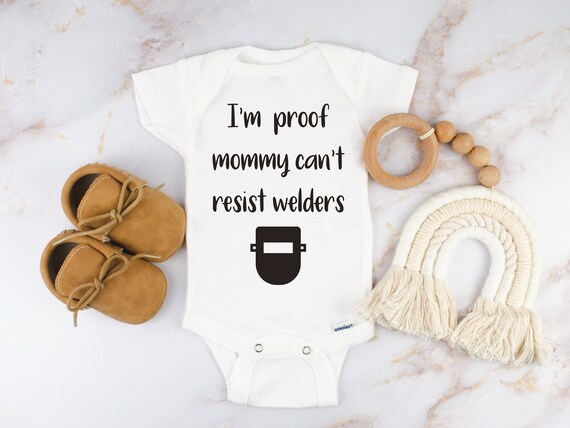 I'm Proof Mommy Can't Resist Electricians Funny Electrician Baby Bodysuit 0 3 Months White