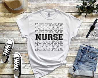 Nursing shirt, Christmas gift for nurse, Simple design, Stacked nurse shirt, Nurse graduate shirt for RN and LPN, Cute nursing school gift