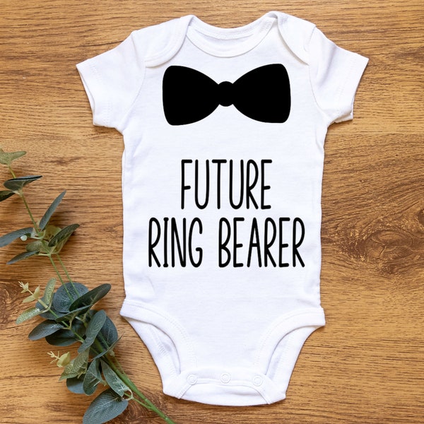 Future ring bearer baby bodysuit with bowtie, Proposal question, Infant clothing, Funny wedding party gift, Little boy outfit, Bowtie shirt