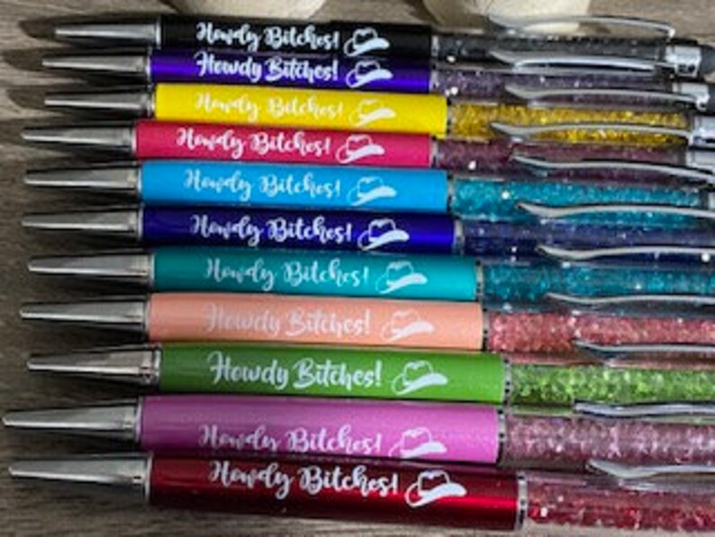 Howdy Bitches Crystal Pens with Stylus /& refillRhinestone Pen wStylusRefill