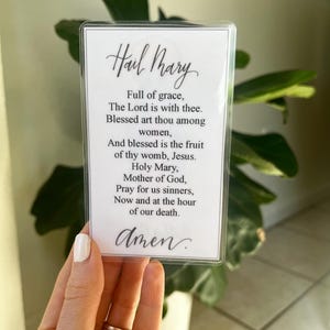 Catholic Hail Mary Prayer Card Gift for Mom Catholic Mother Mary Prayer ...