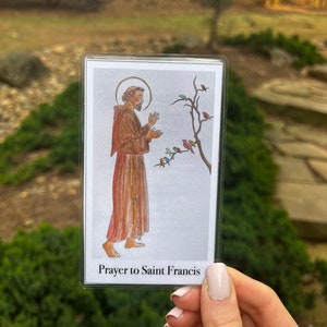 Saint Francis Prayer Card: Watercolor Catholic Art, Animal Lover Gift