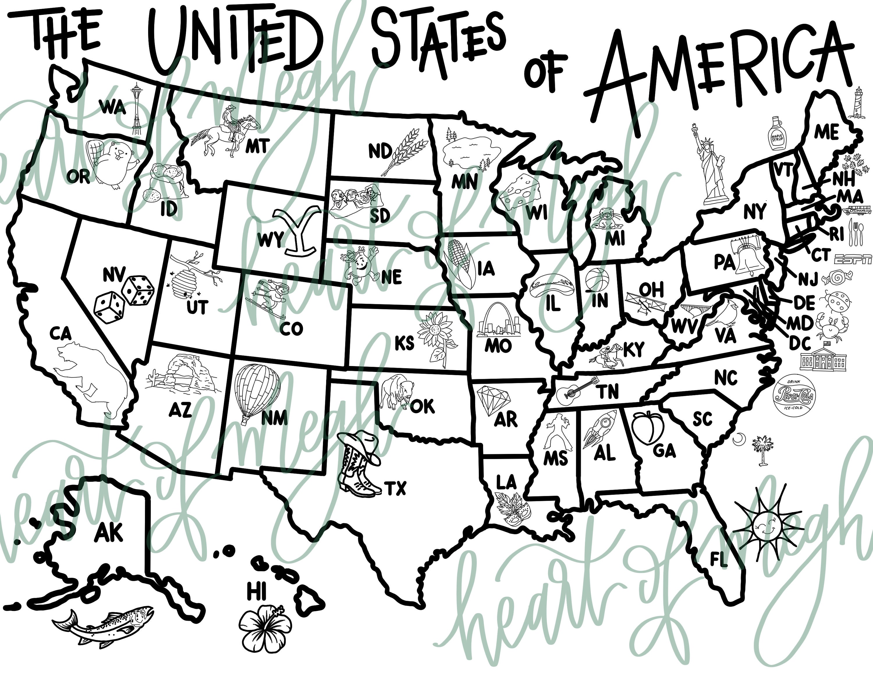 united states of america coloring pages