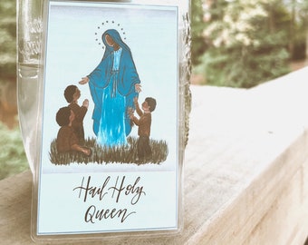 Hail Holy Queen, mother mary prayer card, Catholic prayer card, Catholic prayers, mother gifts, new mom, Hail Mary, Catholic gift, Catholic