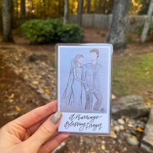 Marriage Blessing Prayer Card: Hand-Painted Newlywed Gift