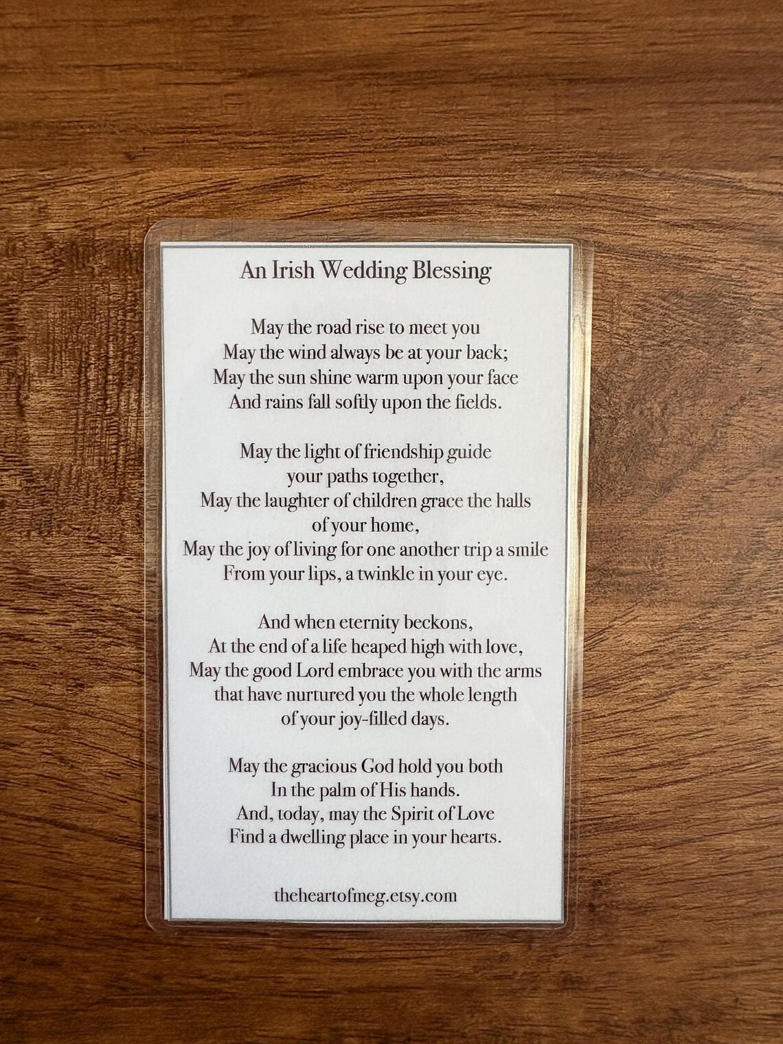 Irish Wedding Blessing Prayer Card: Hand-painted Newlywed Gift for ...
