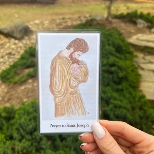 St. Joseph Prayer Card Consecration to St Joseph Catholic Father’s Day gift new father Christian Dad prayer bookmark Catholic Saint Joseph