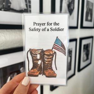 Hand Painted Combat Boots Prayer Card: Military Family Gift