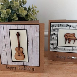 Braille-Musikkarten. Alles Gute zum Geburtstag Braille Karte. Klavier Braille Karte. Gitarre-Braille-Karte. Ein handgemachtes Unikat. personalisiert