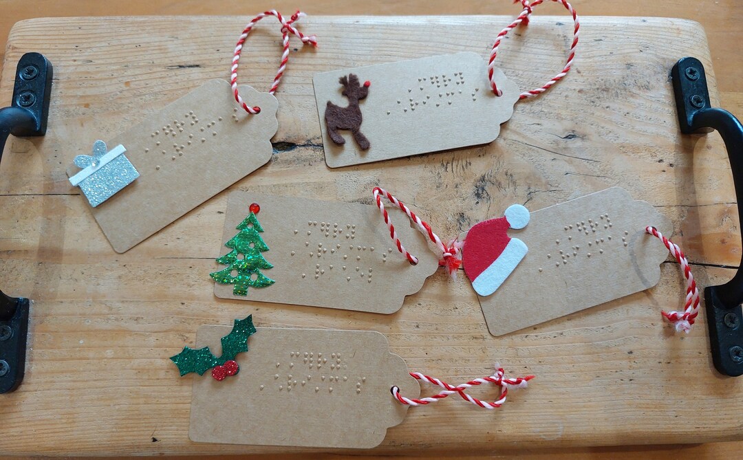 Braille Christmas Gift Tags. Pack of 5 Etsy