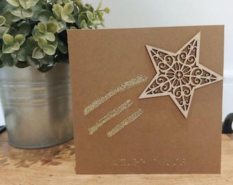 Shooting Star Braille Card. Braille birthday card. Card for sight impaired. Braille gift