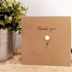 Cartoline di ringraziamento fiore. Confezione da 5. Fatto a mano