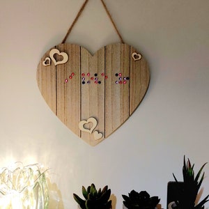Plaque coeur en braille. Cadeau braille. Braille présente. Panneau personnalisé en braille en forme de cœur. Signe braille