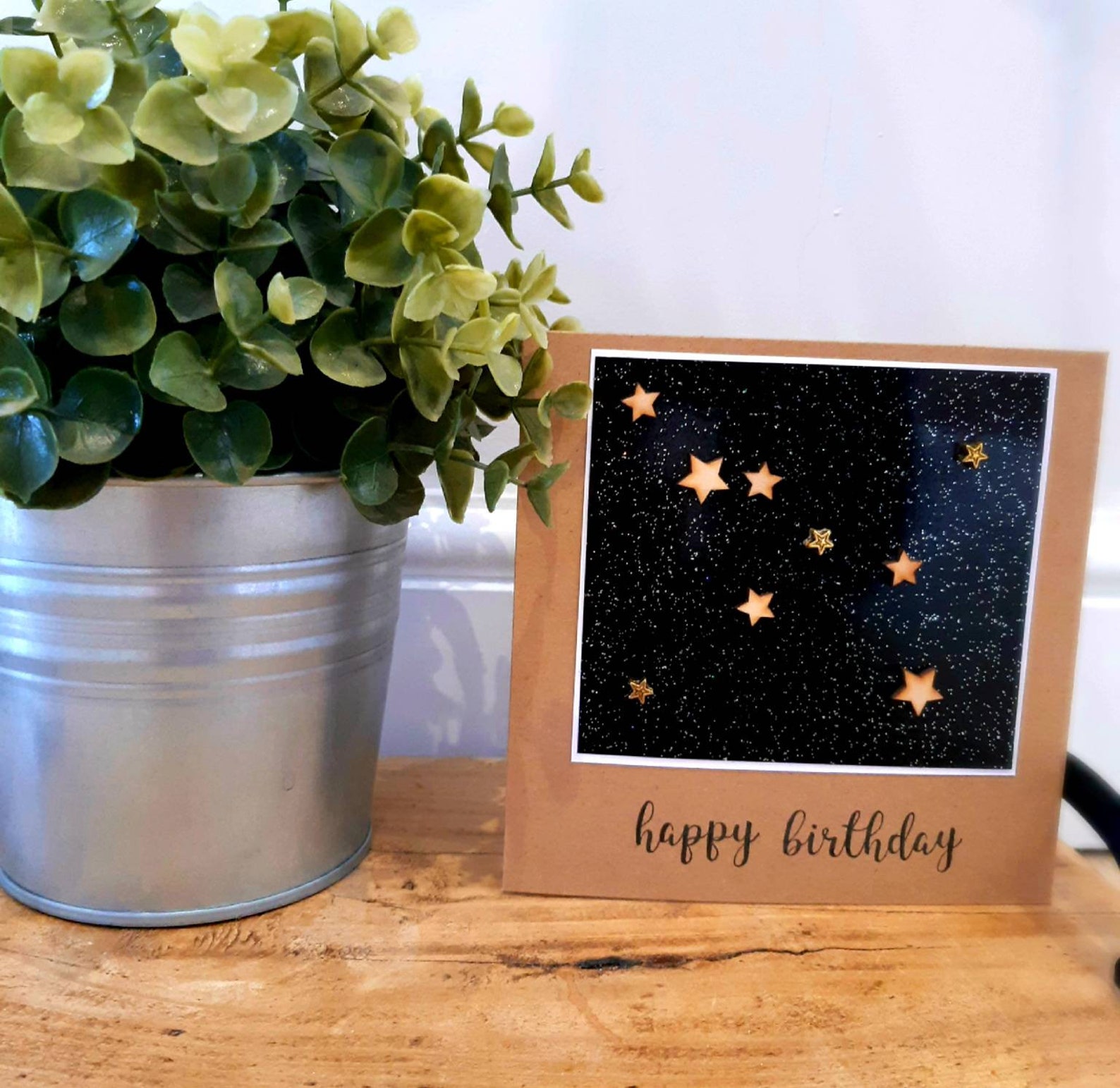 Star birthday card. Starry night. Personalised. Handmade | Etsy