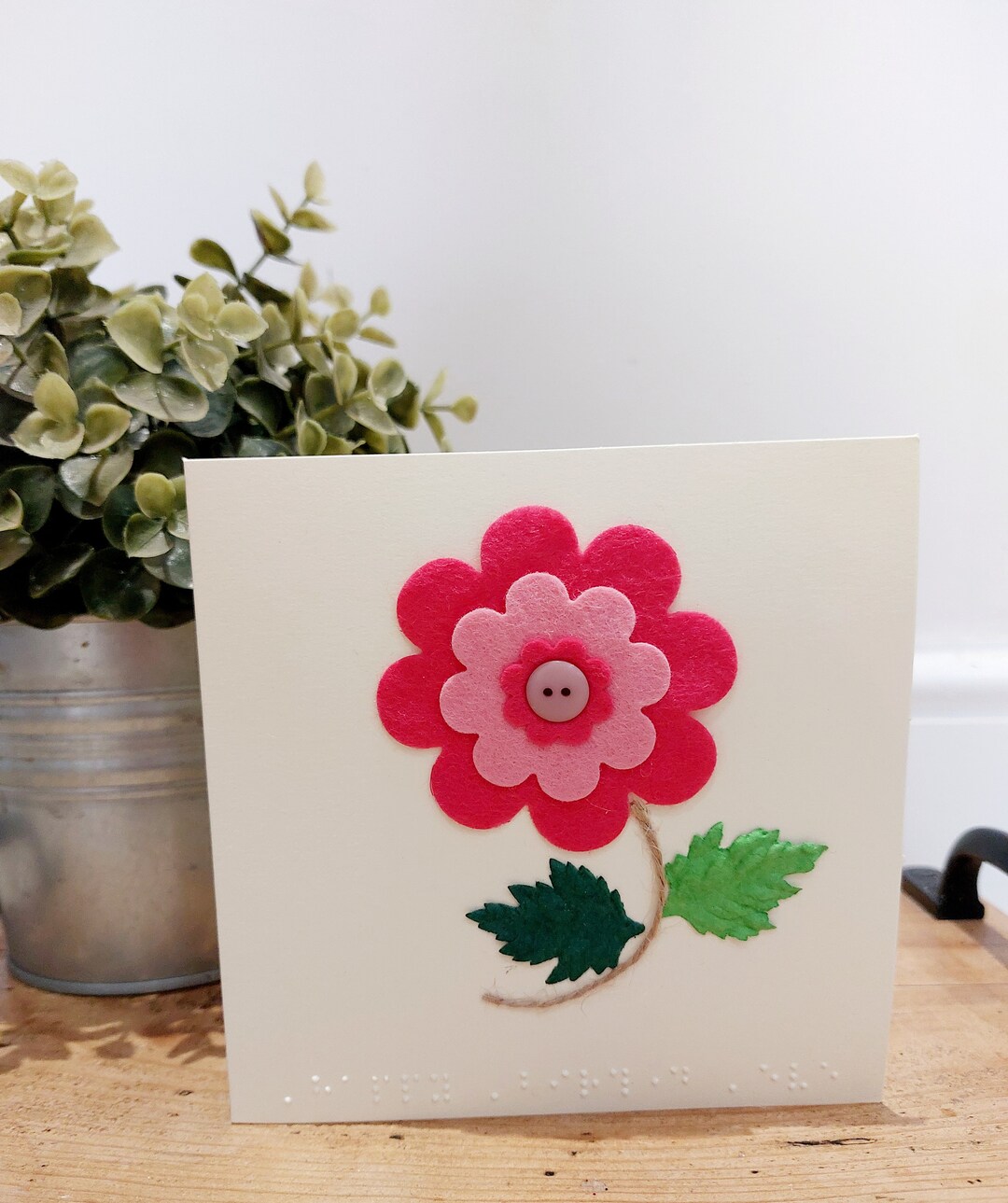 Braille Flower Birthday Card. Braille Gift. Scented Card. Braille Card