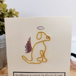 Carte de deuil pour chien en braille. Carte de sympathie pour chien. Personnalisé et fait main