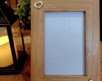 Personalized Braille Framed Poem: Sentimental Braille Gift (4x6)