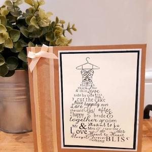 Handgemachte Hochzeitskarte. Kleid design.