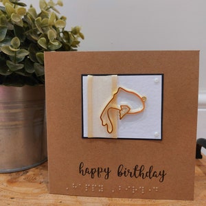 Carte d'anniversaire signe du zodiaque en braille. Carte en braille faite main et personnalisée. Idées cadeaux en braille