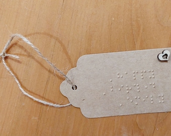 Braille Birthday Gift Tag: Personalized Recycled Tag