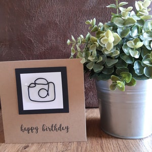 Camera birthday card. Happy birthday card. Photography