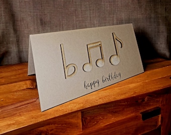 Musical Note card. Braille music note. Happy Birthday music card. Thank you music card. Congratulations music card