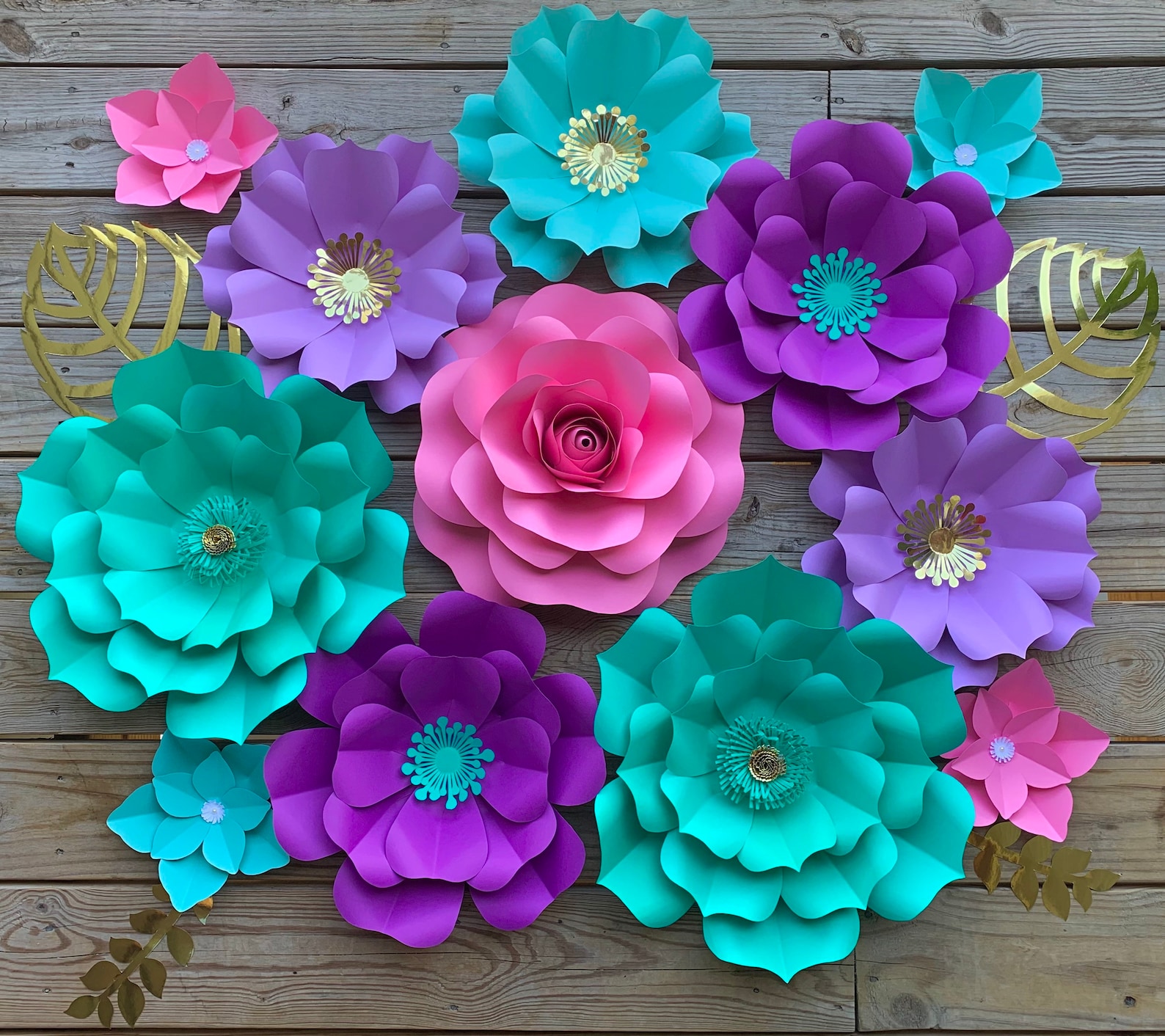 Paper flowers set Paper Flowers nursery paper flowers large Etsy