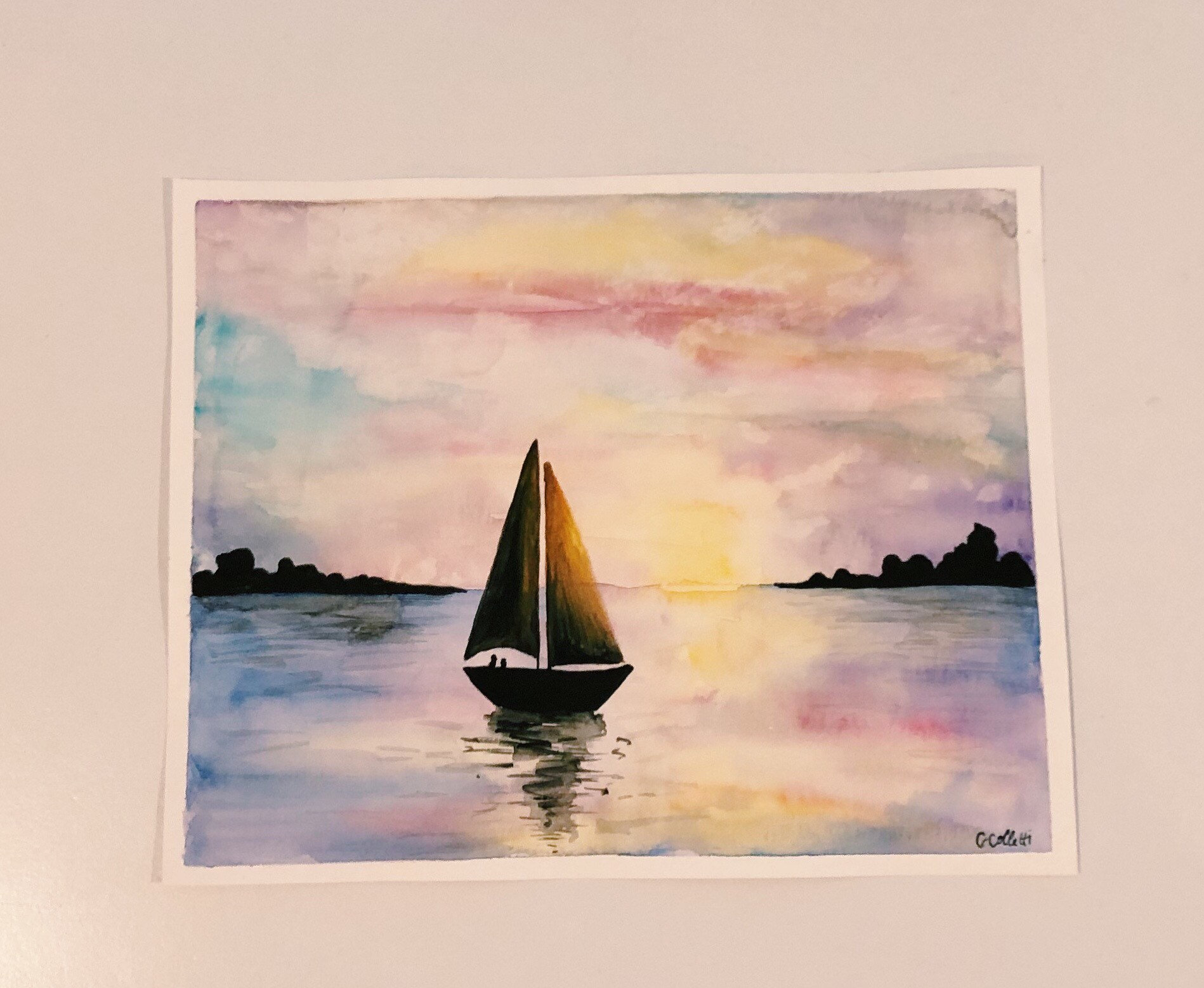 watercolor sailboat framed print