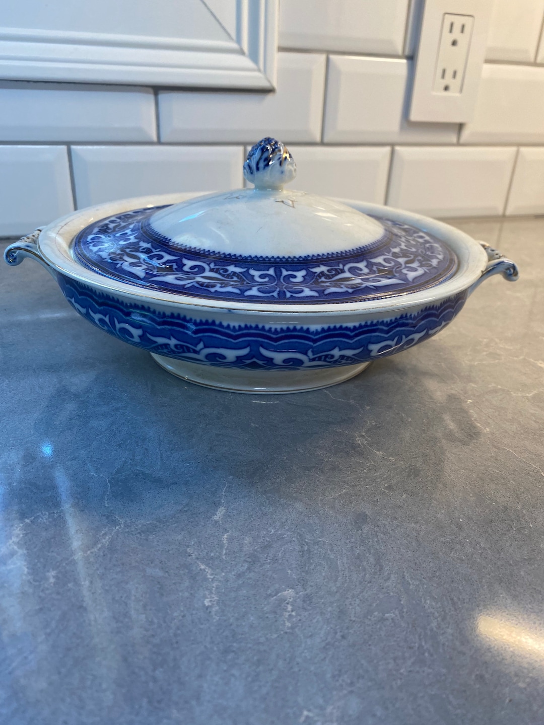 Flow Blue Johnson Bros England Tureen Etsy