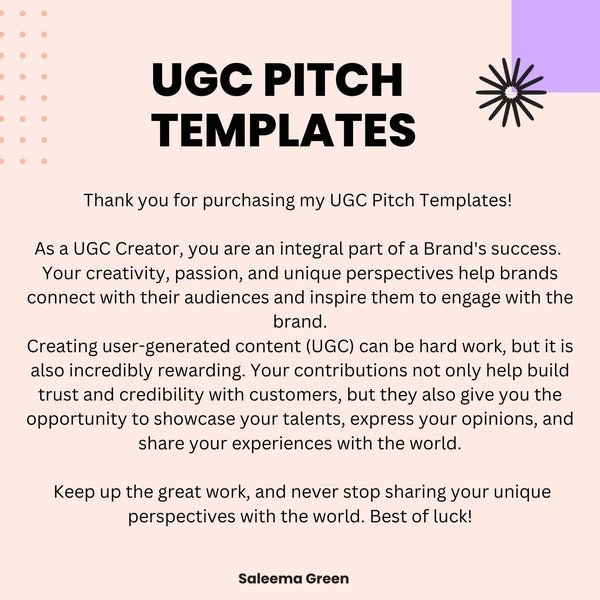 Ugc Pitch Template