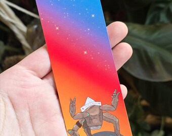Rocky Bookmark: Matte Cardstock, Sci-Fi Art, Space Theme (6"x2")