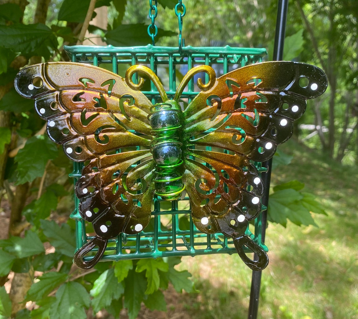 Butterfly Suet Bird Feedersuet Bird Feederyard Art Bird Etsy