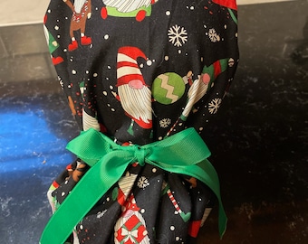 Gnome Christmas Scrub Cap- Gnome Scrub Cap- Christmas Scrub Cap- Christmas Gnome Scrub Cap- Ponytail Scrub Cap-Gnome OR Scrub Cap