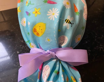 Easter Scrub Cap-Easter Egg Scrub Cap-Easter Scrub Hat-Easter Surgery Cap-Women's Ponytail Scrub Cap- Easter Chicks Scrub Cap- Egg Scrub Cap