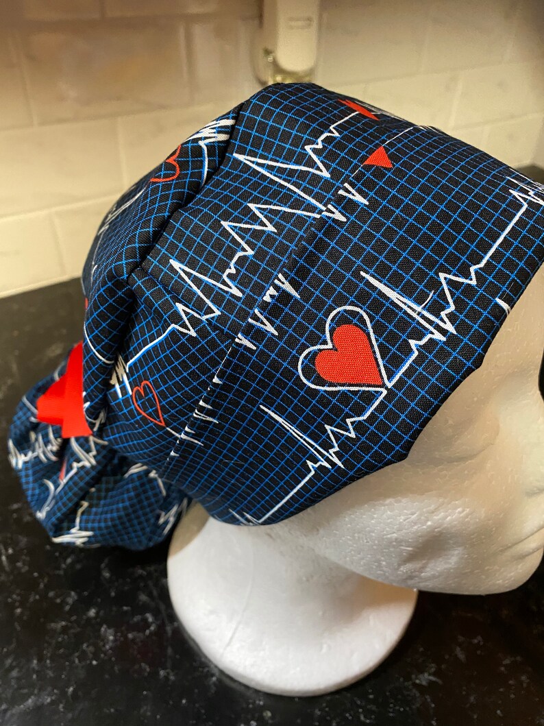 Heart Beat Scrub Capekg Scrub Hatponytail Scrub Hat OR Etsy