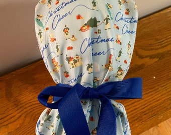Scrub Cap- Christmas Scrub Hat- Holiday OR Scrub Cap- Scrub Cap-Ponytail Scrub Cap- OR Surgical Cap-Christmas Scrub Cap-Nursing Scrub Cap