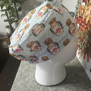 Euro Cup of Doodle Scrub Cap-Goldendoodle Scrub Cap-Cup of Goldendoodle OR Scrub Cap-Scrub Cap-Surgical Cap-Badge Holder-Stethoscope Cover