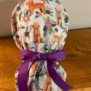 Goldendoodle Scrub Cap- Goldendoodle Scrub Hat- Goldendoodle OR Scrub Cap-Ponytail Scrub Cap-Surgical Scrub Cap-Dog Scrub Cap-OR Scrub Cap