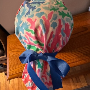 Lilly Coral Scrub Cap- Lilly Inspired Scrub Cap-Or Scrub Cap- Lilly Scrub Cap-Lilly Ocean Coral Scrub Cap- ER Scrub Cap-Coral Scrub Cap