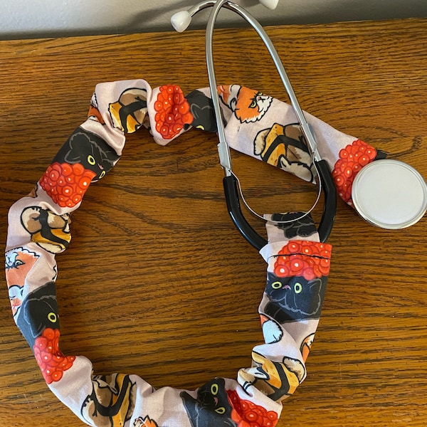 Sushi Cat Stethoscope Cover- Stethoscope Scrunchie- Stethoscope Sleeve -Nurses Gifts- Med Student Gift - RN Gifts-Student Nurse Gifts