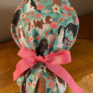 Cavalier King Charles Spaniel Scrub Cap-King Charles Spaniel OR Scrub Cap-Spaniel Scrub Cap-Dog Scrub Cap-Dog OR Scrub Cap-Nursing Scrub Cap