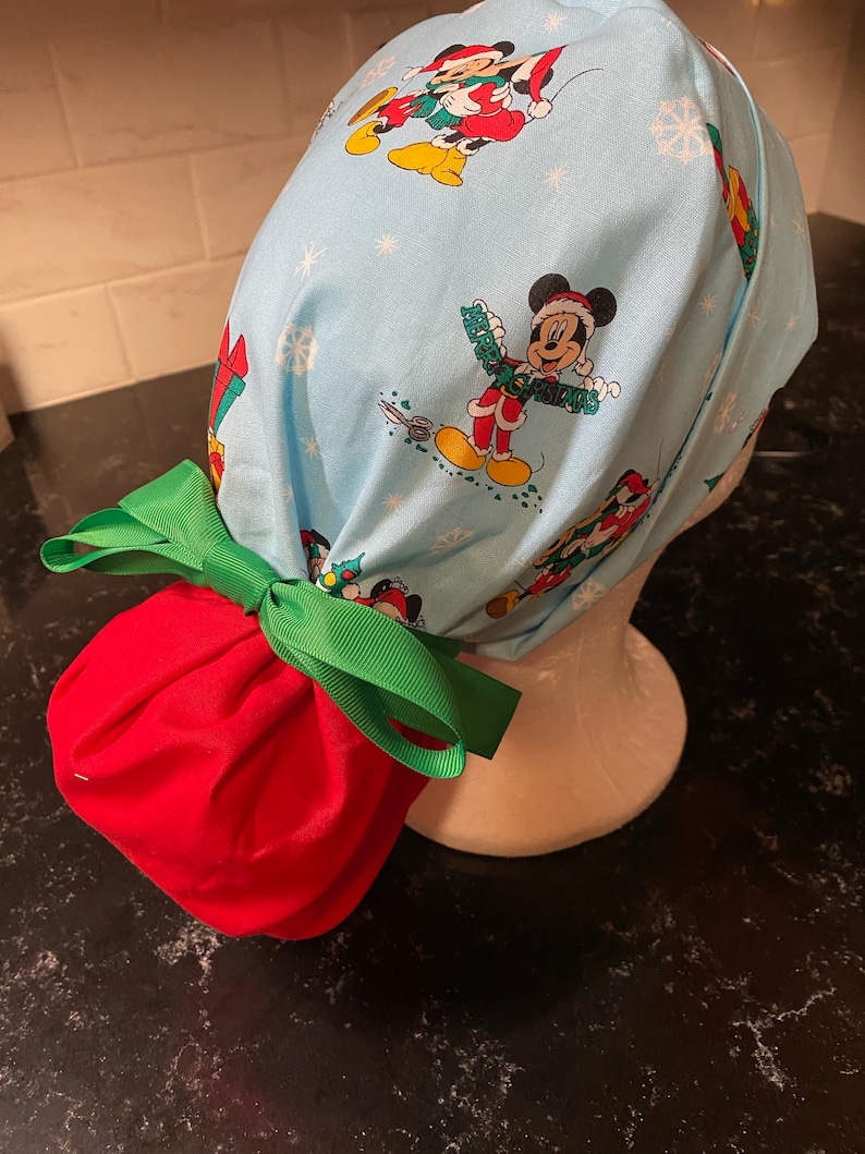 Mickey Mouse Christmas Scrub Hat-Minnie Mouse Christmas Scrub Cap-Disney Christmas Scrub Cap-Disney Christmas Scrub Cap Christmas Scrub Cap