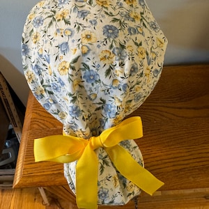 Summer Blooms Scrub Cap- Lilly Inspired Scrub Cap-Or Scrub Cap-Lilly Scrub Cap- Small Floral Blooms Scrub Cap- ER Scrub Cap-Floral Scrub Cap