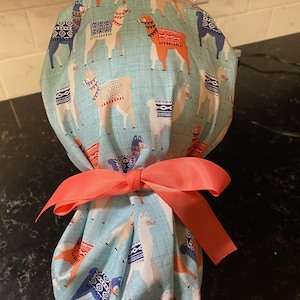 Llama Scrub Hat-Scrub Hat-Llama Scrub Hat-Scrub Cap-Women&#39;s Scrub Hat -Scrub Cap-Llama Surgical Cap-Nursing Scrub Cap -Satin Lined Scrub Cap