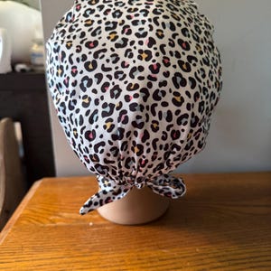 Cheetah Tieback Scrub Cap-Cheetah OR Scrub Cap-Or Scrub Cap-Nursing Scrub Cap-Surgical  Scrub Cap-ER Scrub Cap-CRNA Cheetah Scrub Cap