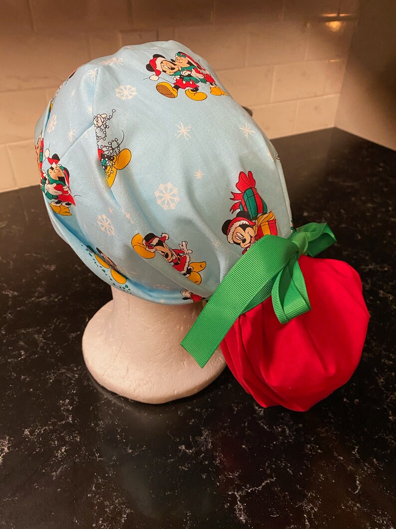 Mickey Mouse Christmas Scrub Hat-Minnie Mouse Christmas Scrub Cap-Disney Christmas Scrub Cap-Disney Christmas Scrub Cap Christmas Scrub Cap