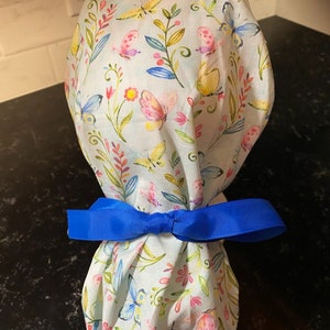 Butterfly Scrub Cap-Scrub Hat-Ponytail Scrub Cap-Floral Scrub Hat-Women&#39;s Scrub  Cap-Women&#39;s Scrub  Hat-Nursing Hat-