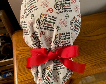 Christmas Scrub Cap-Ponytail Scrub Cap-OR Surgical Hat-Christmas Surgical Cap-Scrub Cap- ER Scrub Cap OR Scrub Cap-